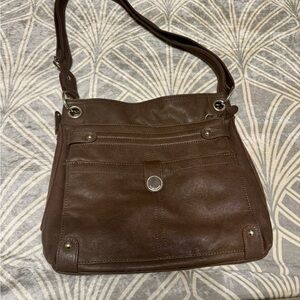 TYLER RODAN Elegant Brown Leather Shoulder Bag